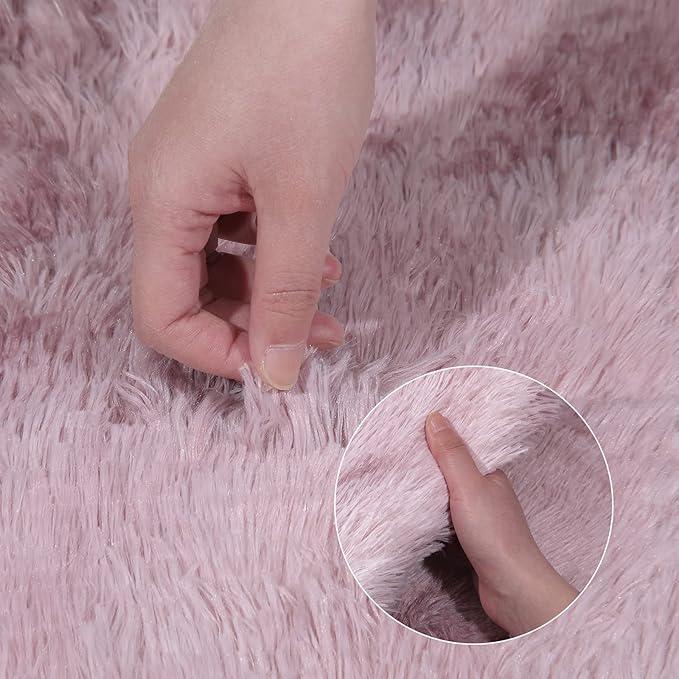 Soft Fluffy Area Rugs Tapis de Sol en Fausse Fourrure Tapis Extra Doux et Confortable Tapis antidérapant intérieur Moelleux épais 100*200cm - 5