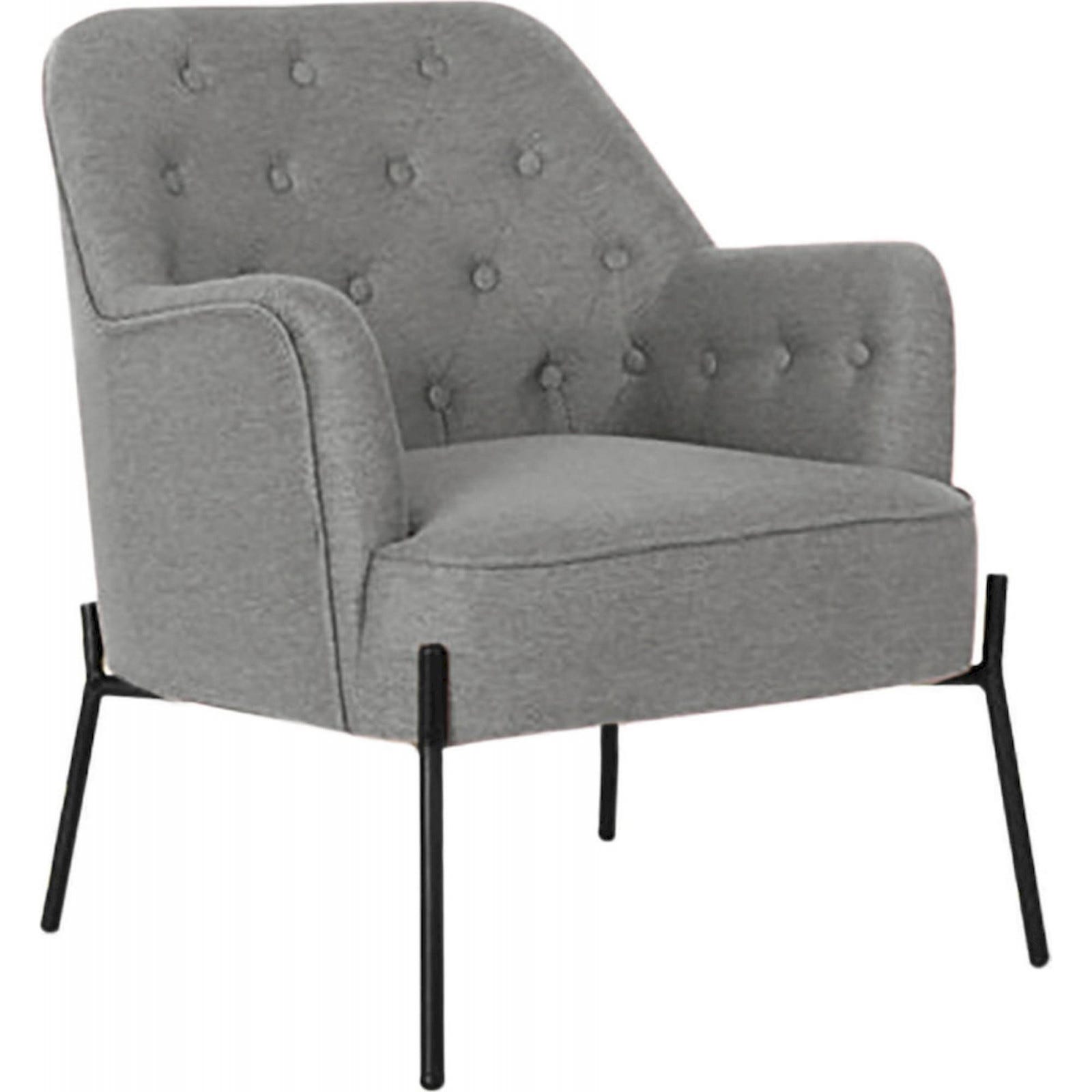 Fauteuil Relaxant Gris En Faux Cuir - Dimensions 69x74x93 Cm, Design Moderne Ergonomique Pour Salon