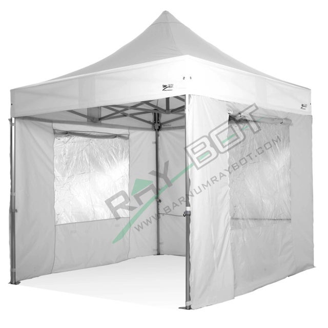 Gazebo Pieghevole 3x3 RAY BOT Bianco 55mm Top Professionale Con Laterali e Finestre. Tessuto Impermeabile Da 500g/m in PVC. Gazebo Rapido