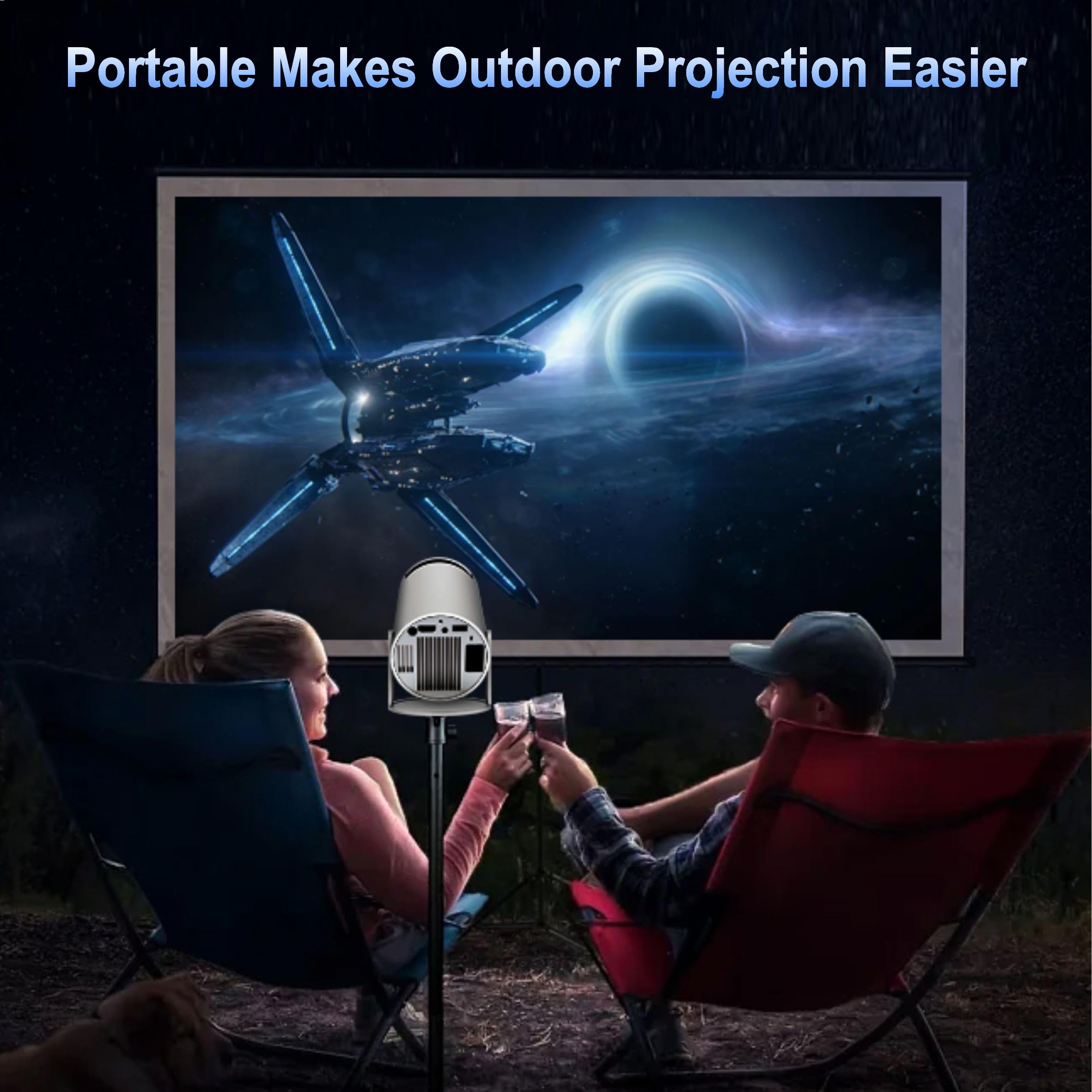 Videoprojecteur Mini Projecteur FHD 4K Portable Projecteur Video Correction Trapèze Rotation 180° Rotation Compatible TÉLÉPhone/PC/HDMI/USB - 8