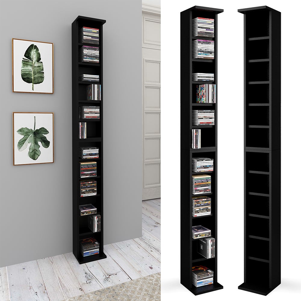 Scaffale A Cubi Vicco 107x143 Cm - Libreria Modulare Nero Con 11 Ripiani, Ideale Per Soggiorno E Camera - Foto 3