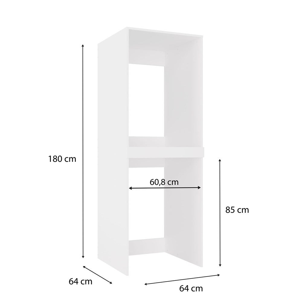 COMO - Meuble de rangement pour machine à laver et sèche-linge - Meuble gain de place - Blanc - 4