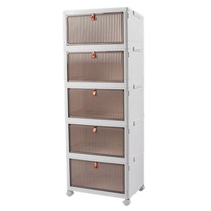 Armoire de rangement en plastique avec roulettes - Polyvalente et durable