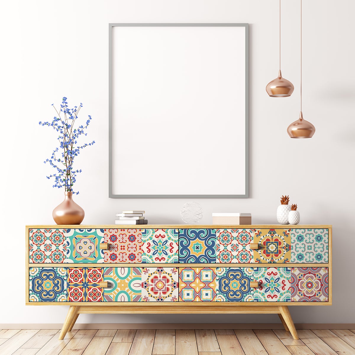24 vinilos muebles de azulejos georgina - adhesivo de pared - revestimiento sticker mural decorativo - 24stickers20x20cm