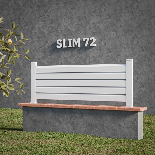 Kit Clôture SLIM PVC Blanc H. 72 cm - 5 Lisses claire-voie - 11,10 m