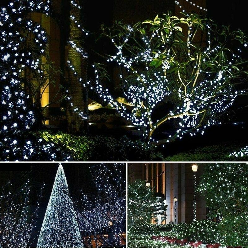 Guirlande Lumineuse 50M 500 LED Lumières de Noël Intérieur et Extérieure 8 Modes Etanche Guirlande Guinguette Câble Transparent , Blanc - 2