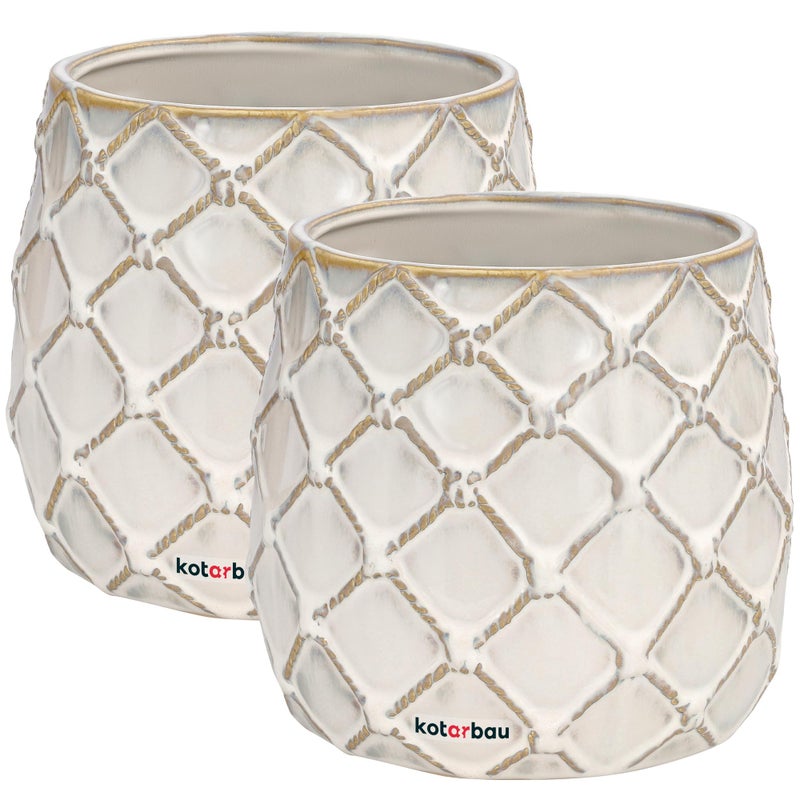 2x doniczka ananas donica osłonka ceramiczna fi145 ceramika ozdoba kwiaty - KOTARBAU