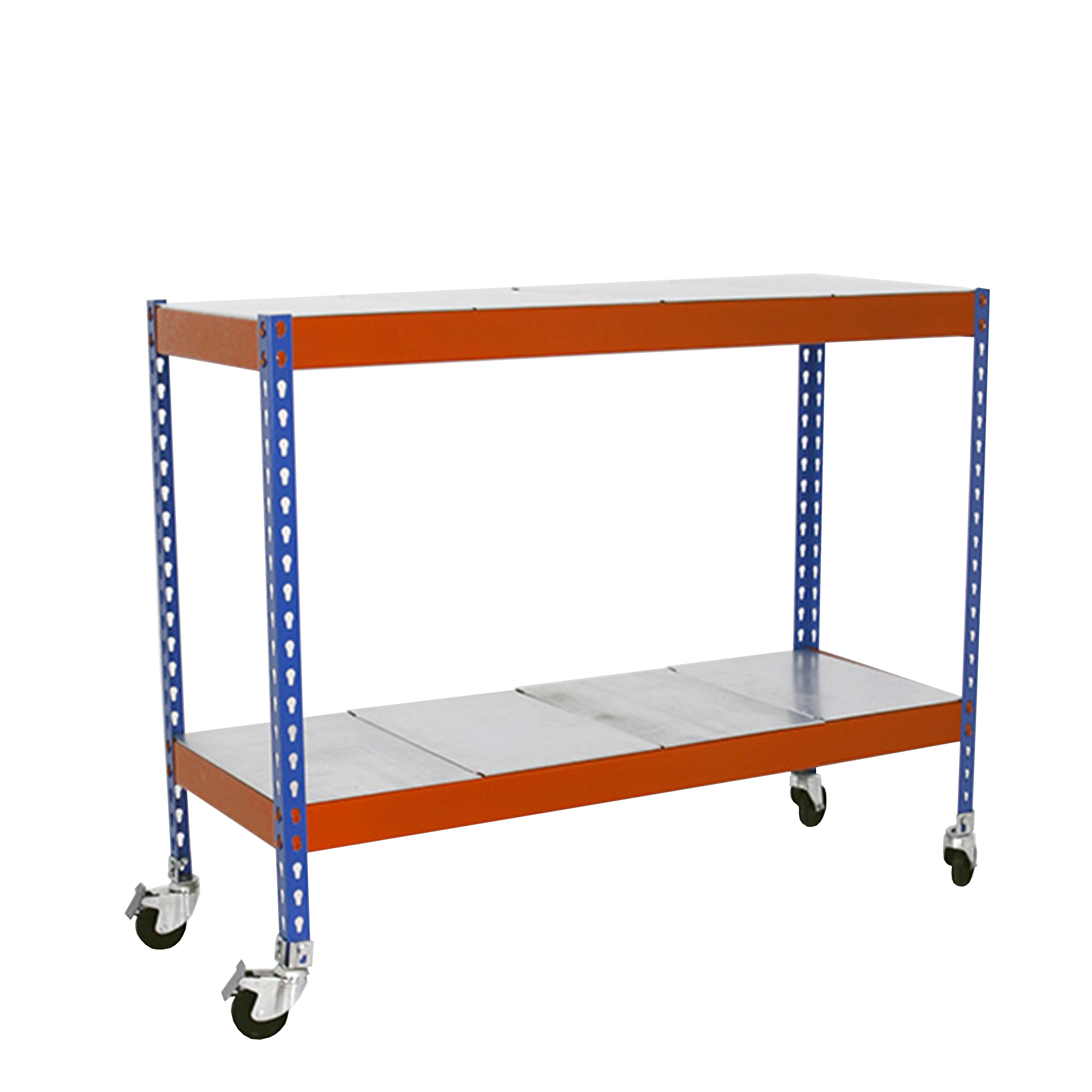 SimonRack Rayonnage Industriel avec Roues 975x1500x450 mm, 2 Niveaux ...