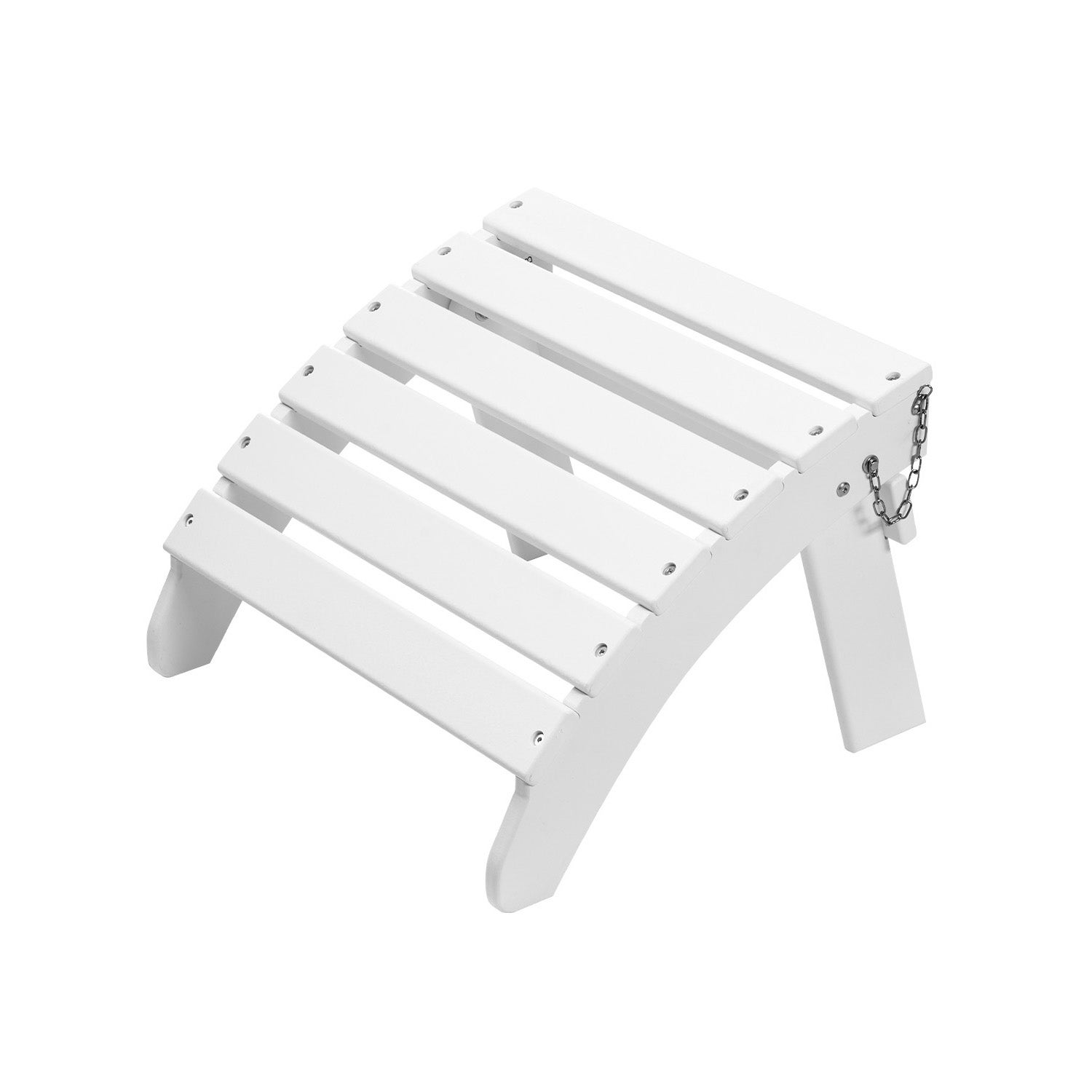 Pouf Adirondack pliable SucceBuy en PEHD, 45 × 50 × 35 cm, repose-pieds résistant aux intempéries pour véranda ou piscine, blanc - 3