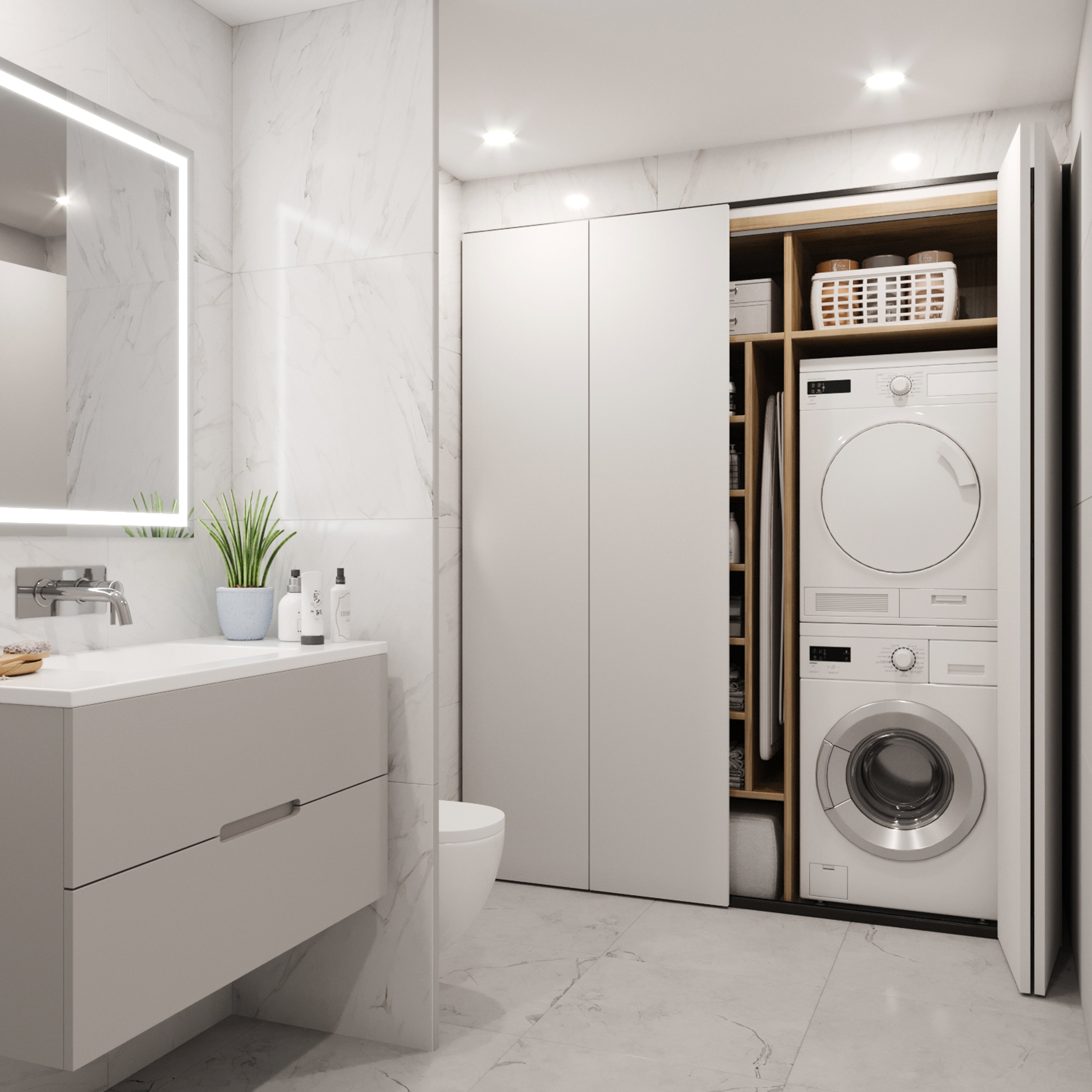 Emuca Kit de quincaillerie pour 2 portes coulissantes pliantes et armoire à fermeture souple Twofold, pour 4 panneaux non inclus, Avec coulisse, - 8