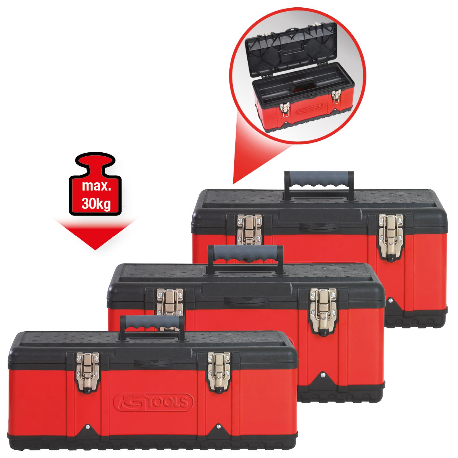 KS TOOLS Jeu de caisses à outils en tôle d'acier et plastique, 3 pcs - 2
