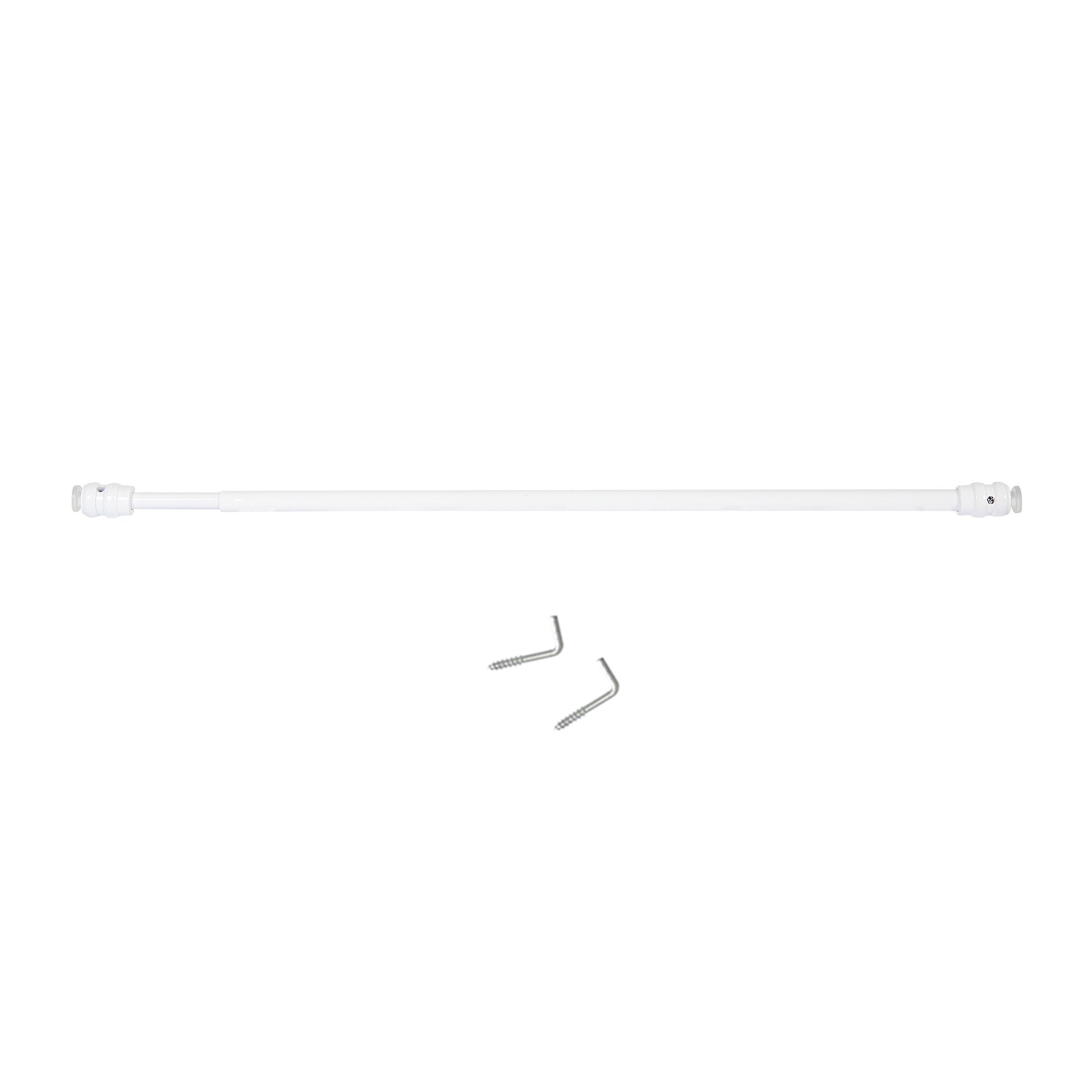 Haste de cortina DUO sem perfuração, haste de pressão extensível, fácil instalação com encaixe ou com ganchos | Diâm 9mm | 1 peça | Branco, 30-50cm - 4
