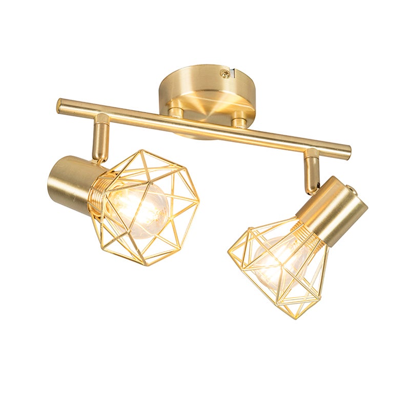 Reflektor art deco mosiądz regulowany i obrotowy 2-światła - Mosh