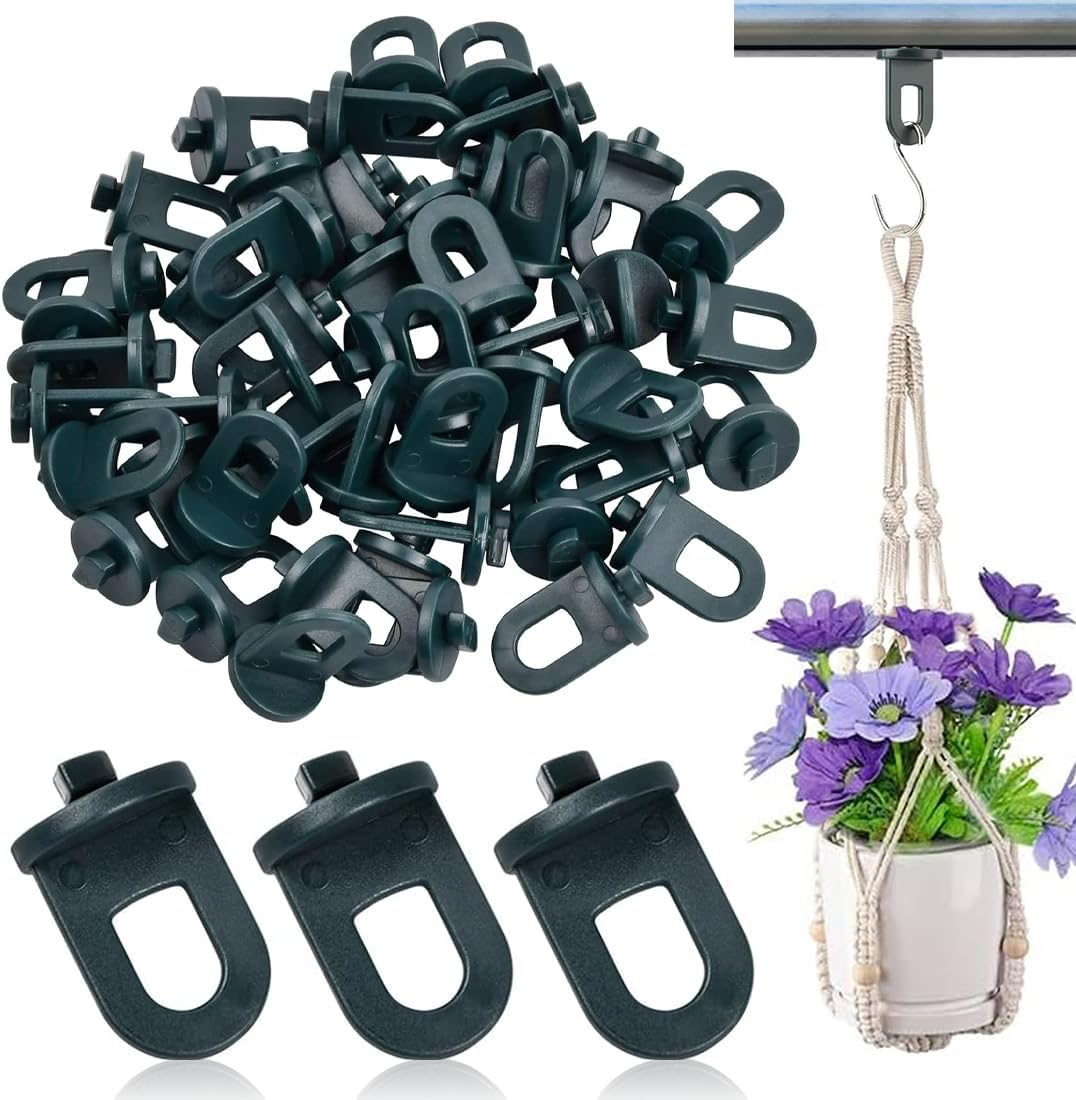 50x klipsy do szklarni, podpory do roślin, wieszaki do szklarni, klipsy do szklarni, akcesoria do roślin (zielone)