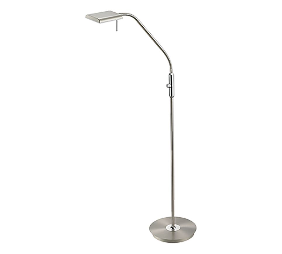 Lampa podłogowa stojąca Bergamo srebrno-biała LED 12W 3000K 1100lm wym: 135 x 27 x 27 cm metal Trio