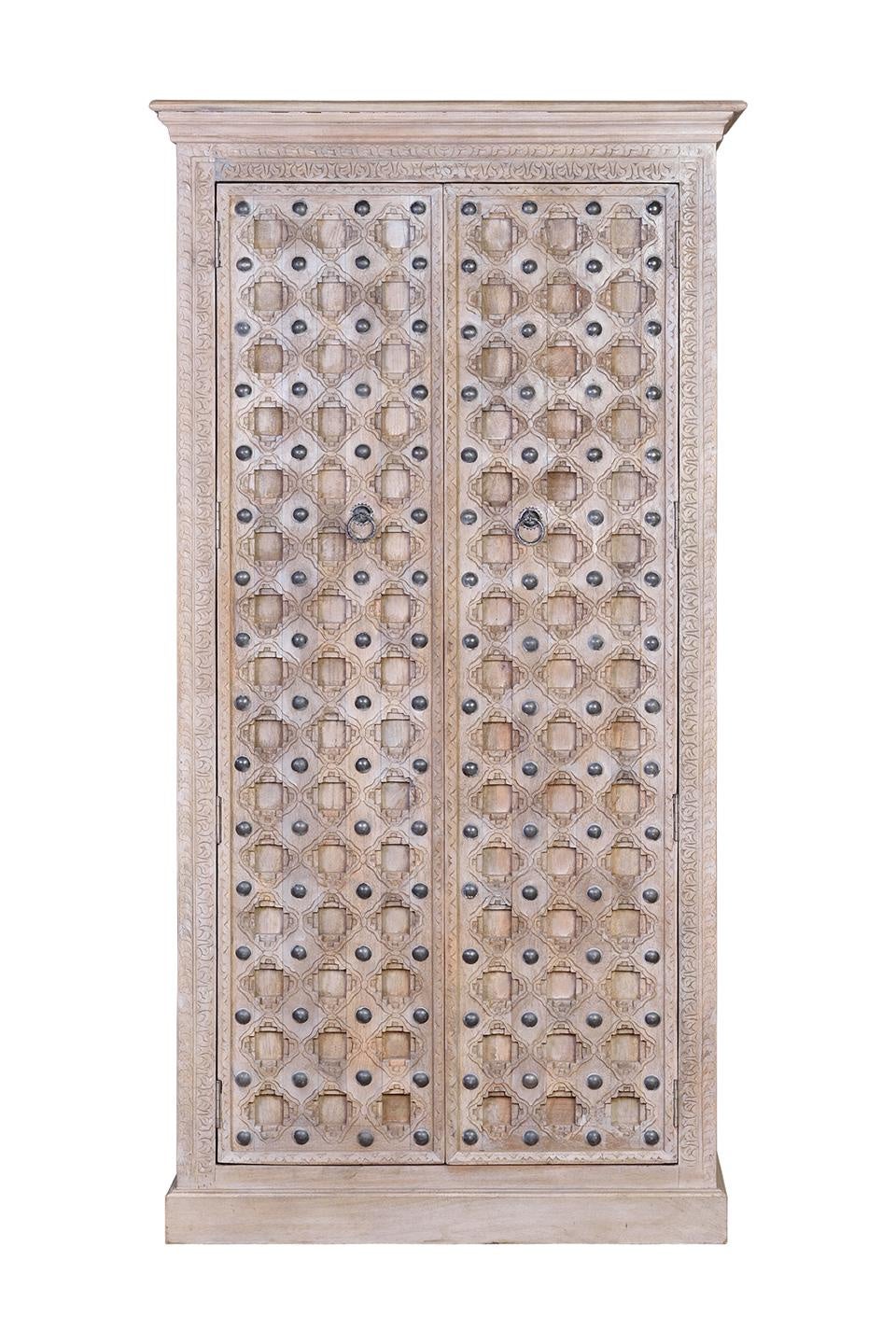 Szafa z drewna mango 97 cm w nowoczesnym stylu śródziemnomorskim - 190x97x50 GYC