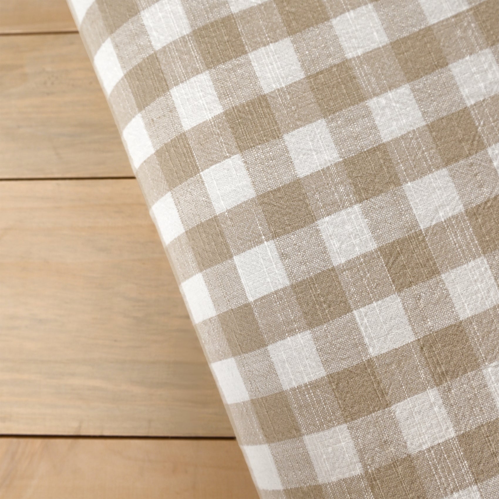 Édredon réversible coton flammé motifs rayures et vichy LOURMARIN - Beige - 70x200 cm - Coton - 5
