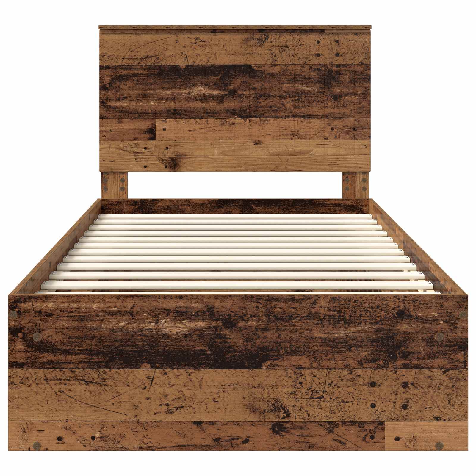 Cadre de lit en bois de pin massif bois ancien pour la chambre, 100 × 200 cm - 7