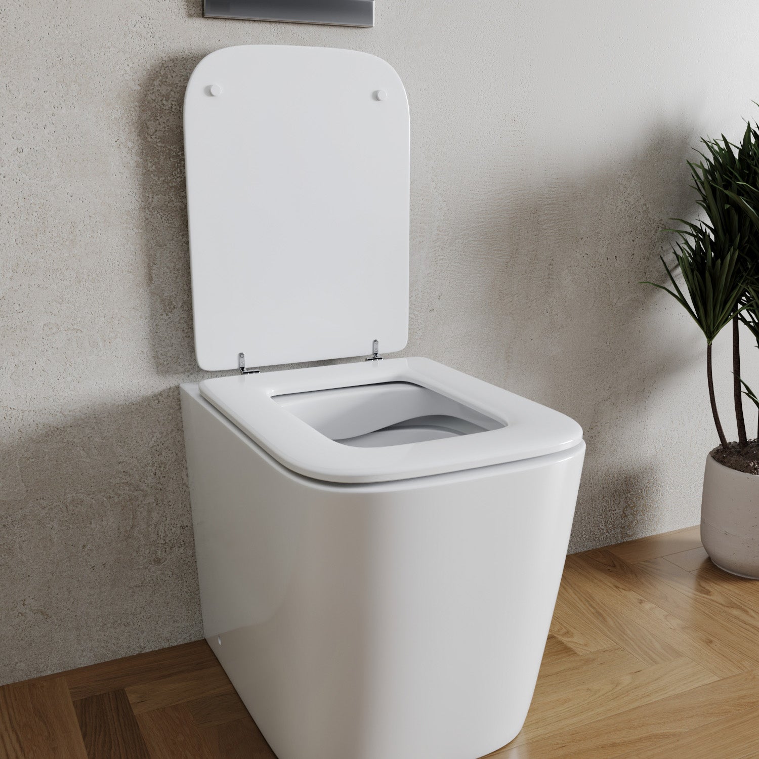 Copriwater Universale Tavoletta Copri WC In Legno MDF Bianco Coperchio Sedile Water Per Bagno - Foto 1