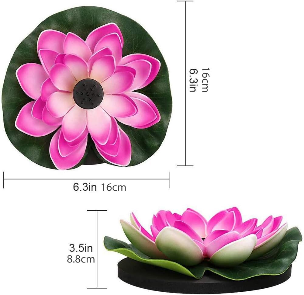 Décor Étang Nénuphar/Lotus Mousse Fleur Énergie Solaire Fontaine Pompe Flottante Étang Feature Lotus Eau Solaire pour Décor Extérieur Cour Jardin - 2