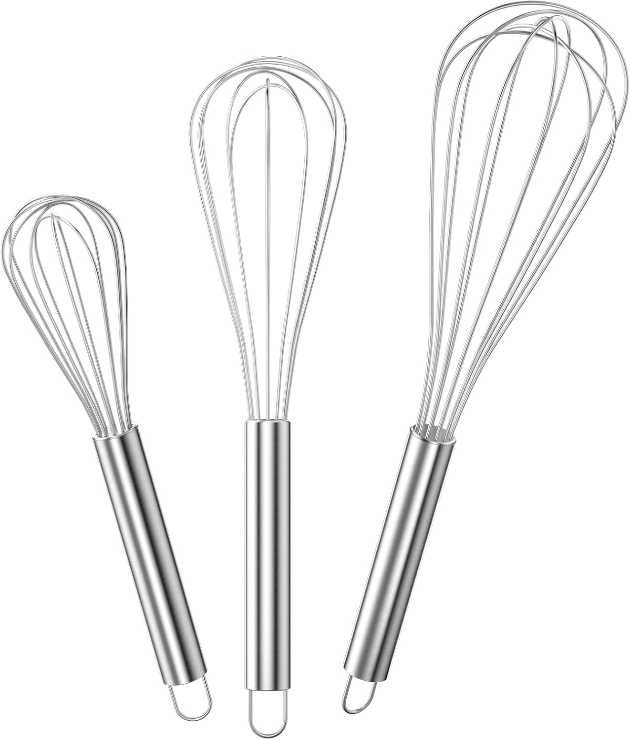 sztuki srebrnych profesjonalnych ubijaków kuchennych ze stali nierdzewnej ręczny ubijak do jajek zawiera cm cm cm ubijak mieszania wyrabiania ciasta