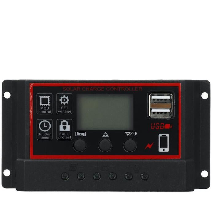 Przenośny Panel Solarny 30W 12V, QttvbTna, Polikrzem, Czarny, 43x20cm, Zestaw - 3
