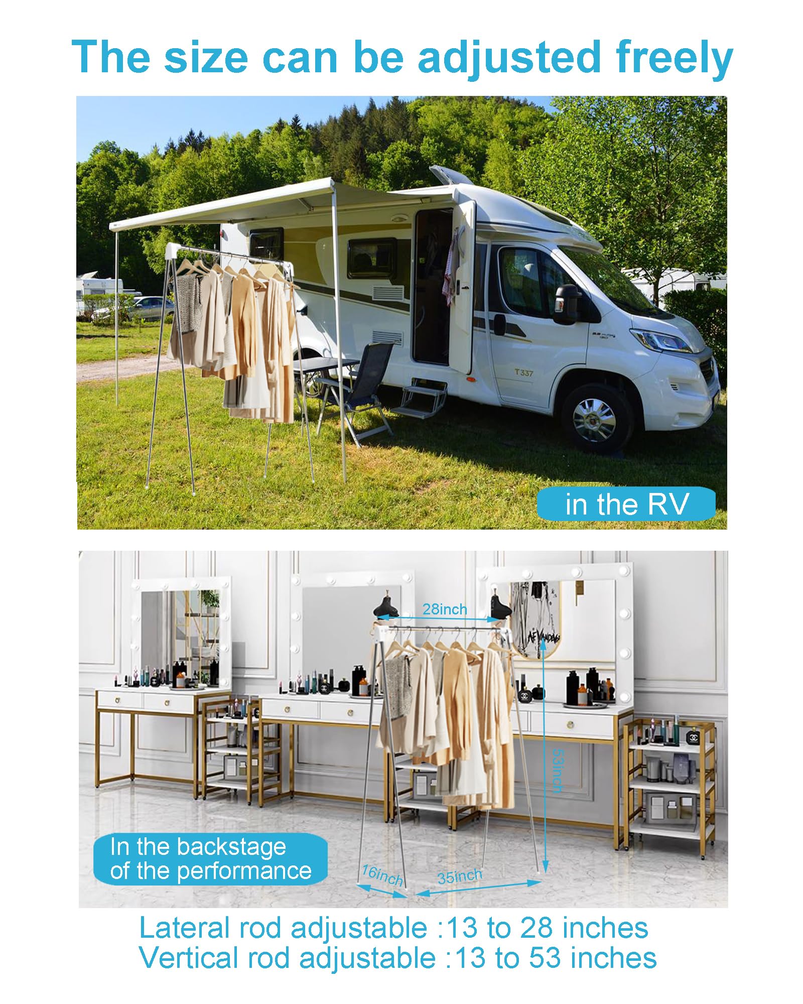 Portant à vêtements portable de voyage pliable Mini étendoir à vêtements pliable pour danser, voyager, camper - 4
