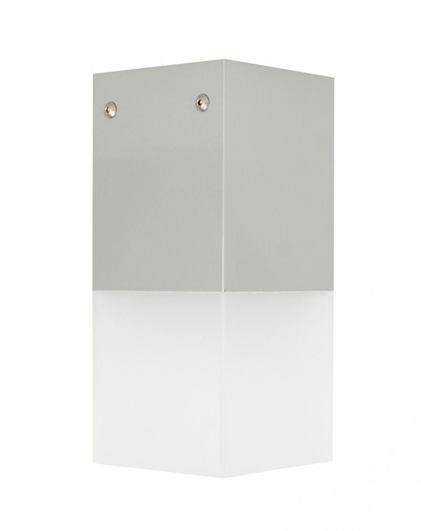 Lampa sufitowa zewnętrzna Cube srebrna 1xE27x20W wym: 22 x 10 x 10 cm aluminium SU-MA