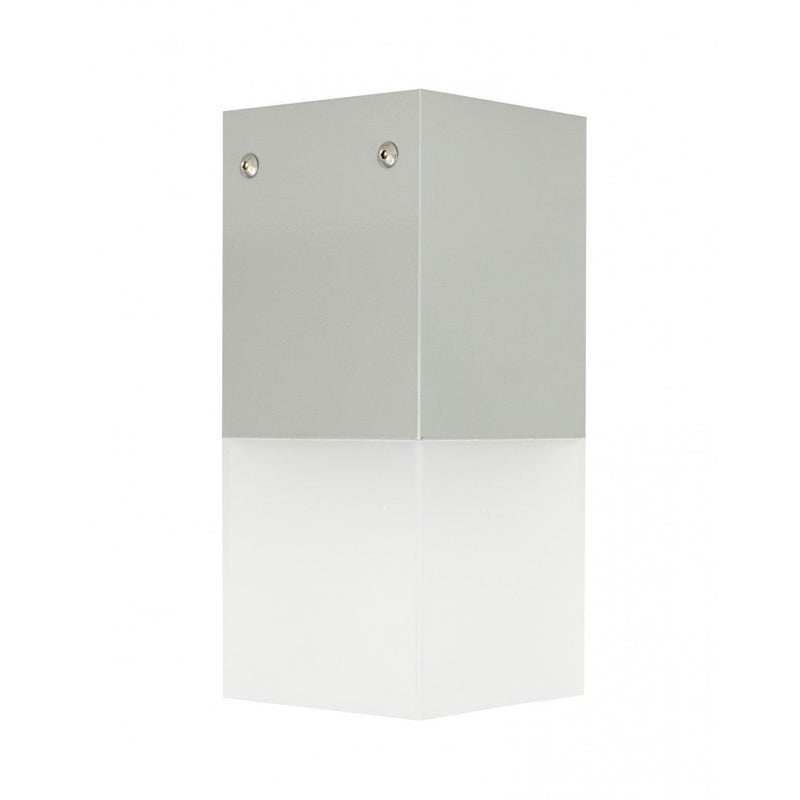 Lampa sufitowa zewnętrzna Cube srebrna 1xE27x20W wym: 22 x 10 x 10 cm aluminium SU-MA