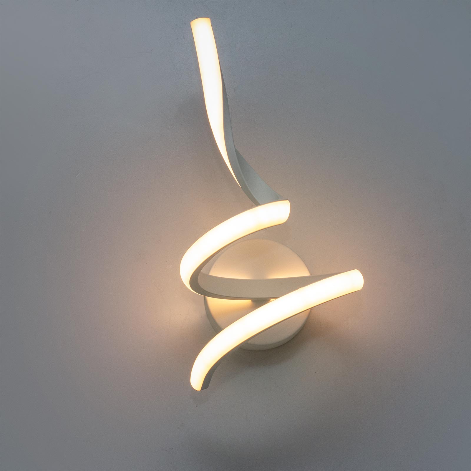 Applique murale LED spirale, fixation murale, ampoule LED 10 W, 3 couleurs de lumière CCT, idéale pour la chambre, la table de chevet ou le salon. - 2