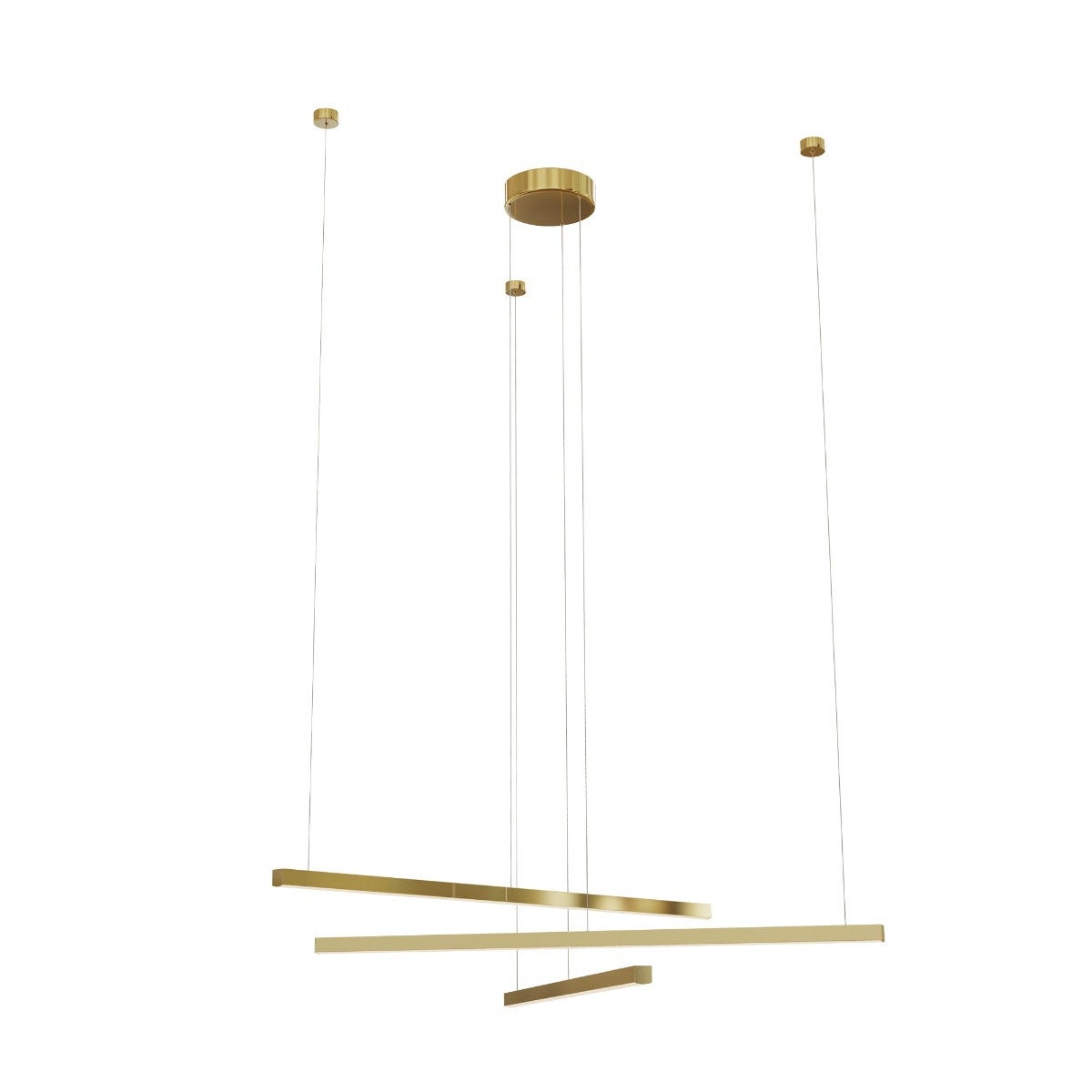 Lampa wisząca TRIO LED 36W Ciepła biel 2200lm złoty szczotkowany wym: 150 x 100 x 100 cm Maxlight