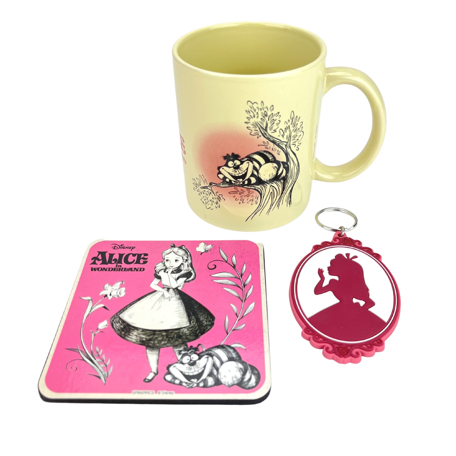 Set Regalo Alice Nel Paese Delle Meraviglie - Tazza, Sottobicchiere E Portachiavi, Design Vintage - Foto 5