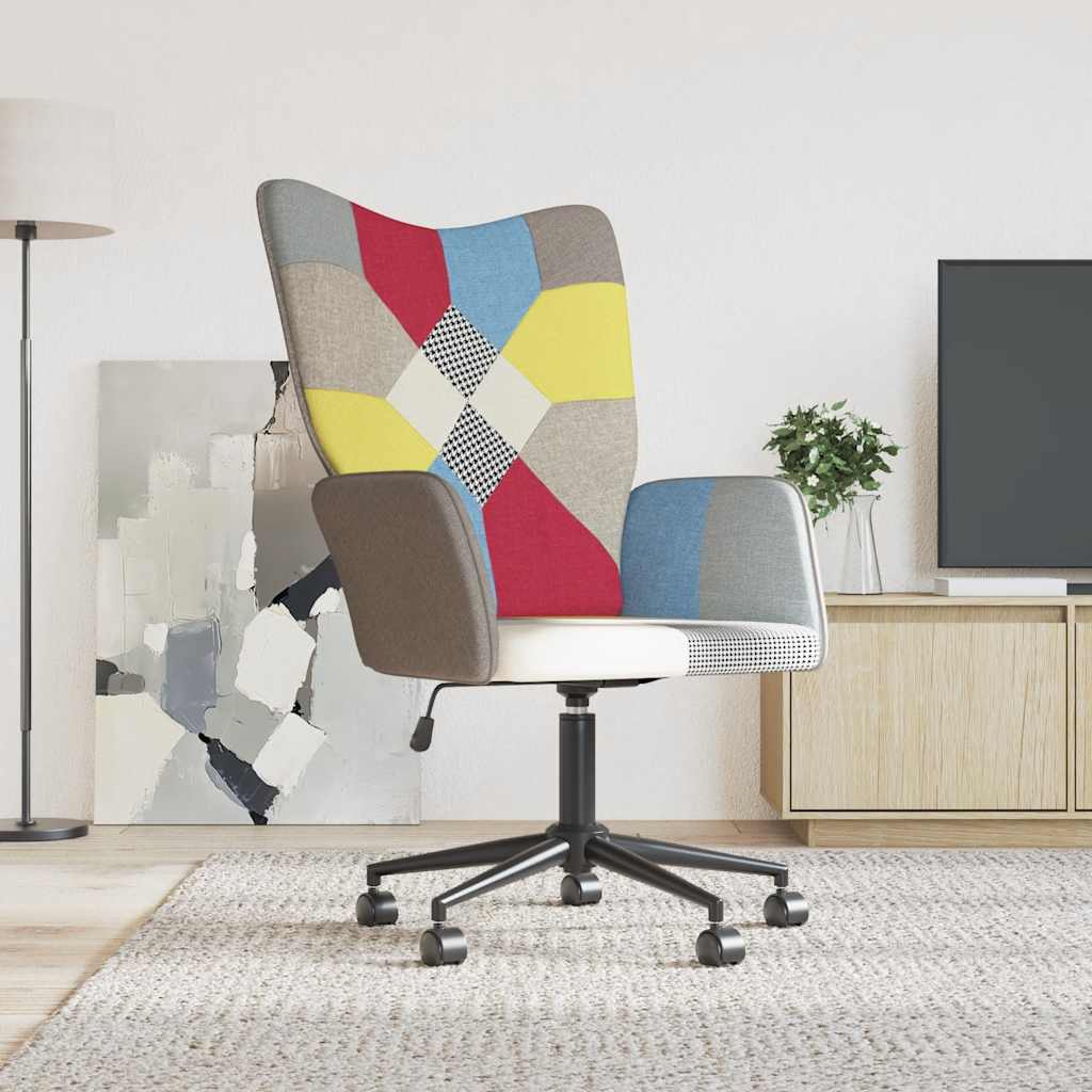 Fotel, patchwork, obity tkaniną vidaXL