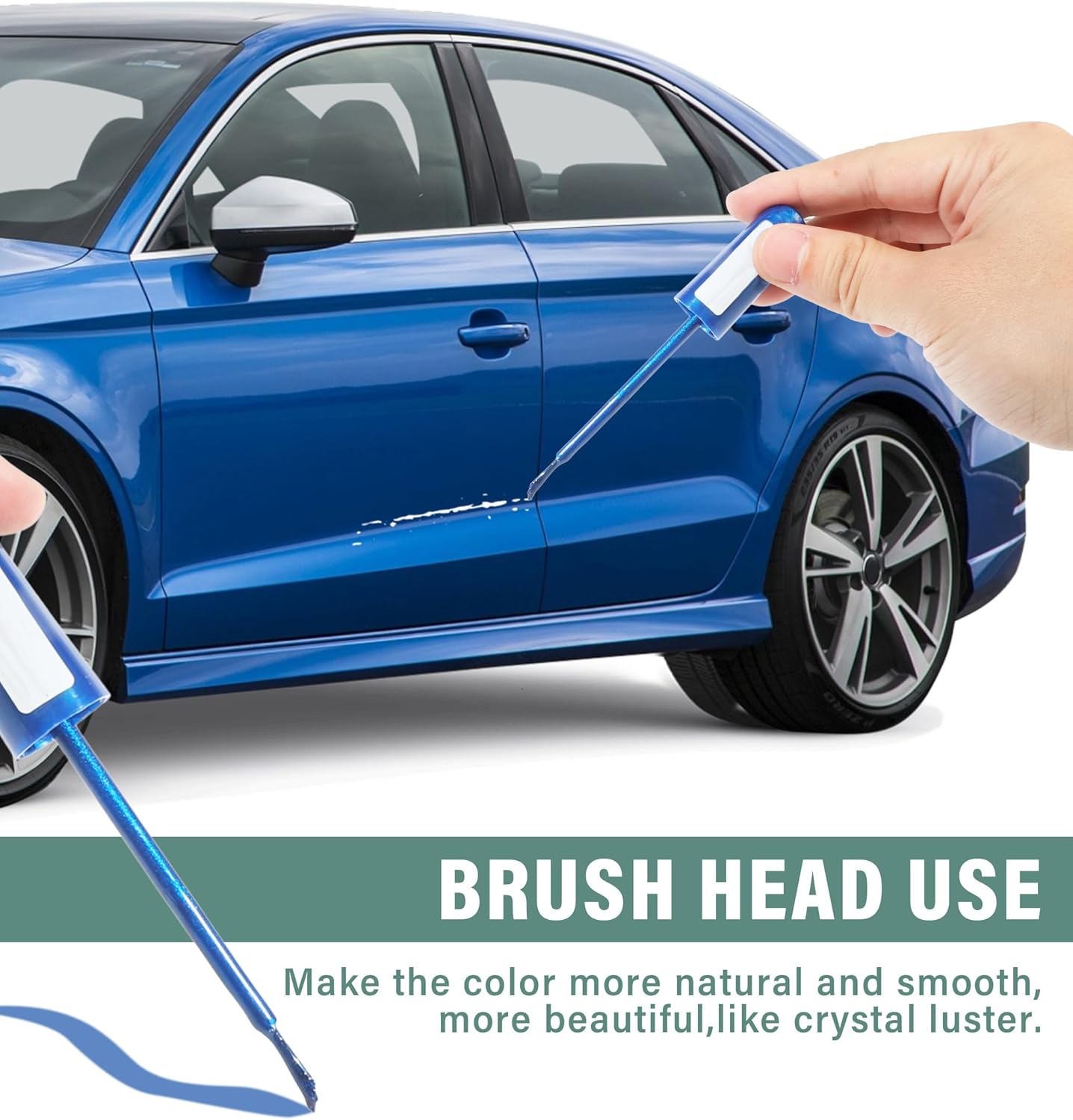 Stylo retouche peinture voiture (bleu), anti-rayure pour carrosserie auto/moto, réparation rayures, stylo peinture carrosserie pratique - 4