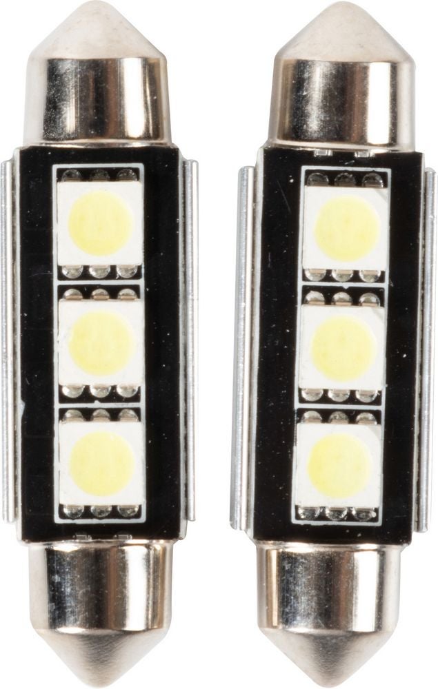 Lampadine siluro auto 3 Led 12V 10W due pezzi 41 mm illuminazione targa macchina - 2