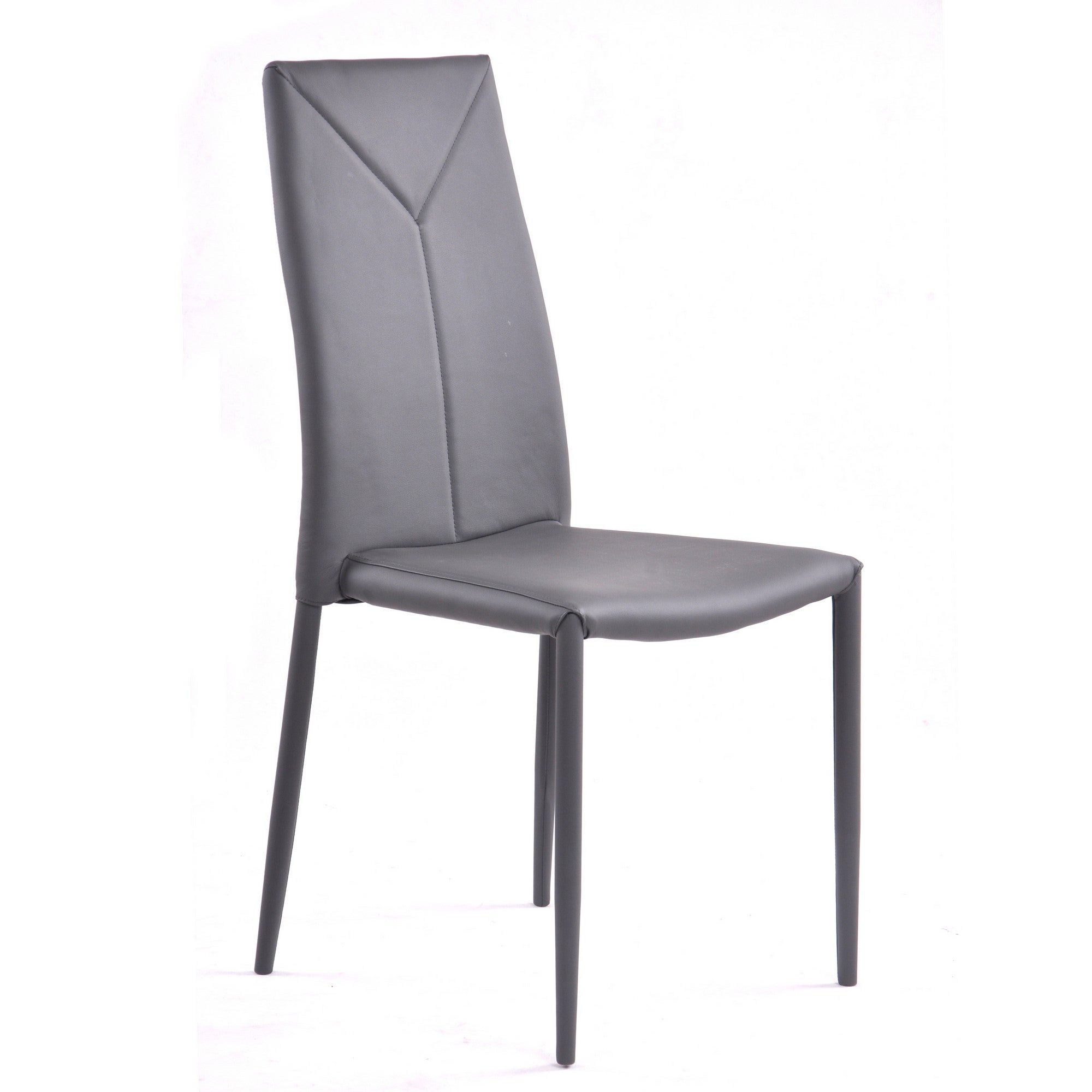 Zestaw 4 krzeseł sztaplowanych SALLY GREY ze skóry syntetycznej w kolorze szarym, wys. 96 cm