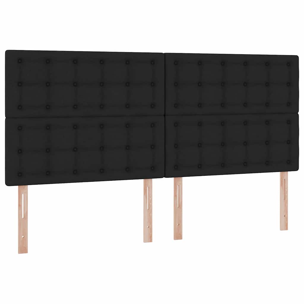 Lit avec rangement et matelas noir 200 x 200 cm tissu - 9
