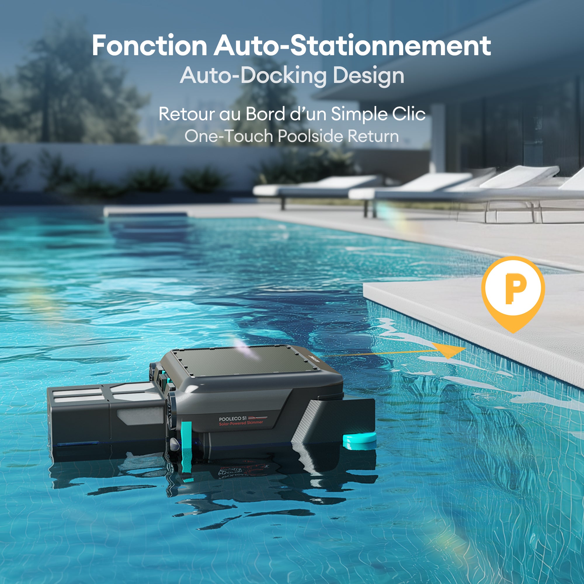 Robot nettoyeur de surface de piscine, Écumoire de piscine,Alimentation solaire Robot, ULTENIC PS1 - 7