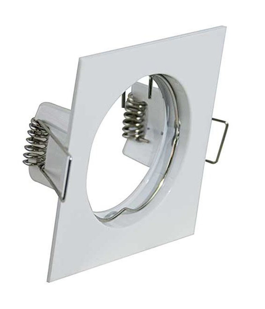 Trade Shop - Porta Faretto Portafaretto Quadrato Incasso Bianco Lampada Led Gu10 63mm - - 2