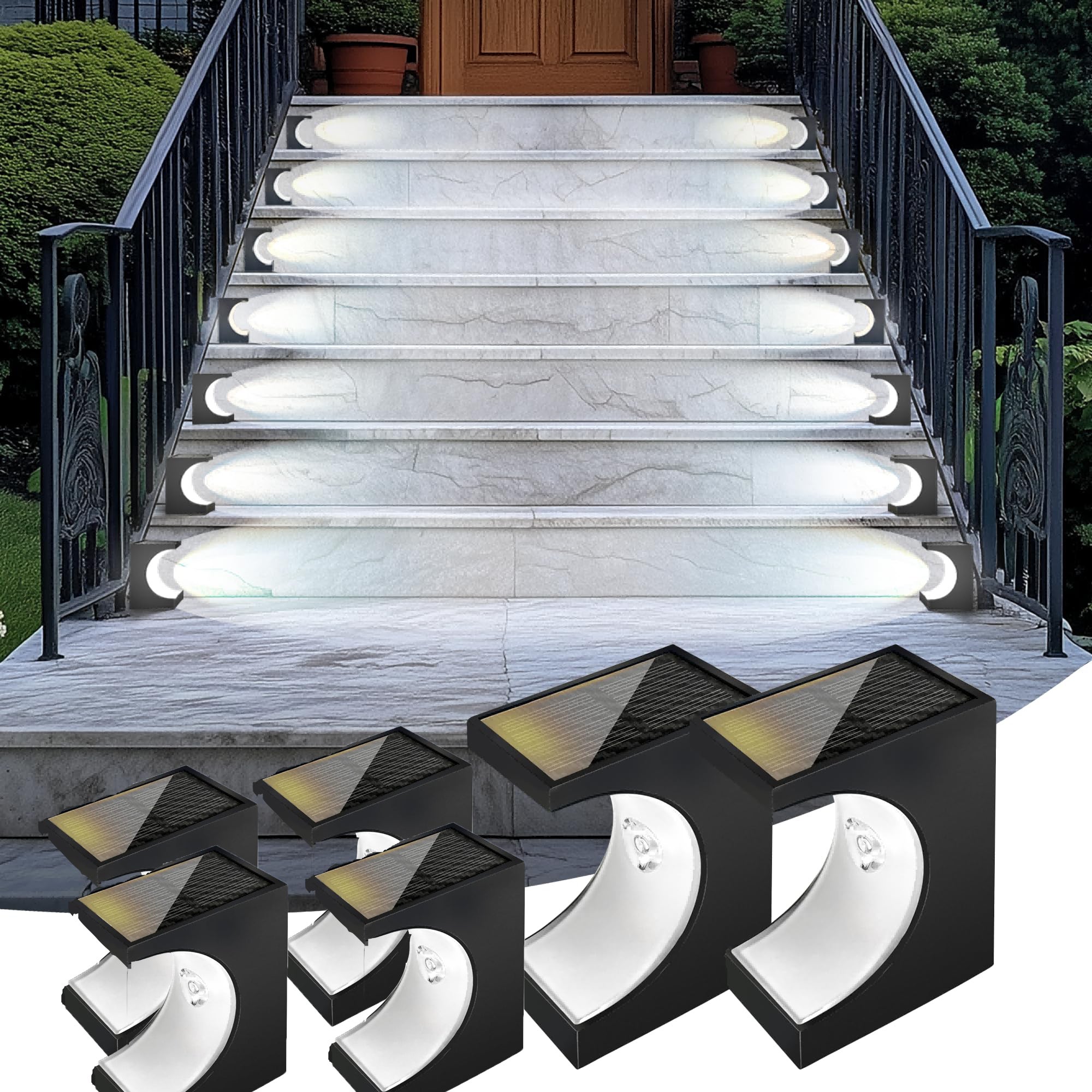 Luci Solari Per Scale CILIENG - 6 Pezzi, IP67 Impermeabile | Bianco Caldo 3000K | Ricarica Solare 5-6 Ore - Foto 6