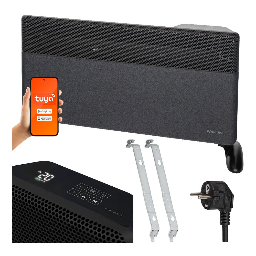Grzejnik elektryczny konwektorowy energooszczędny 2000W inwerterowy Wi-Fi antracyt Warmtec EGI-20A