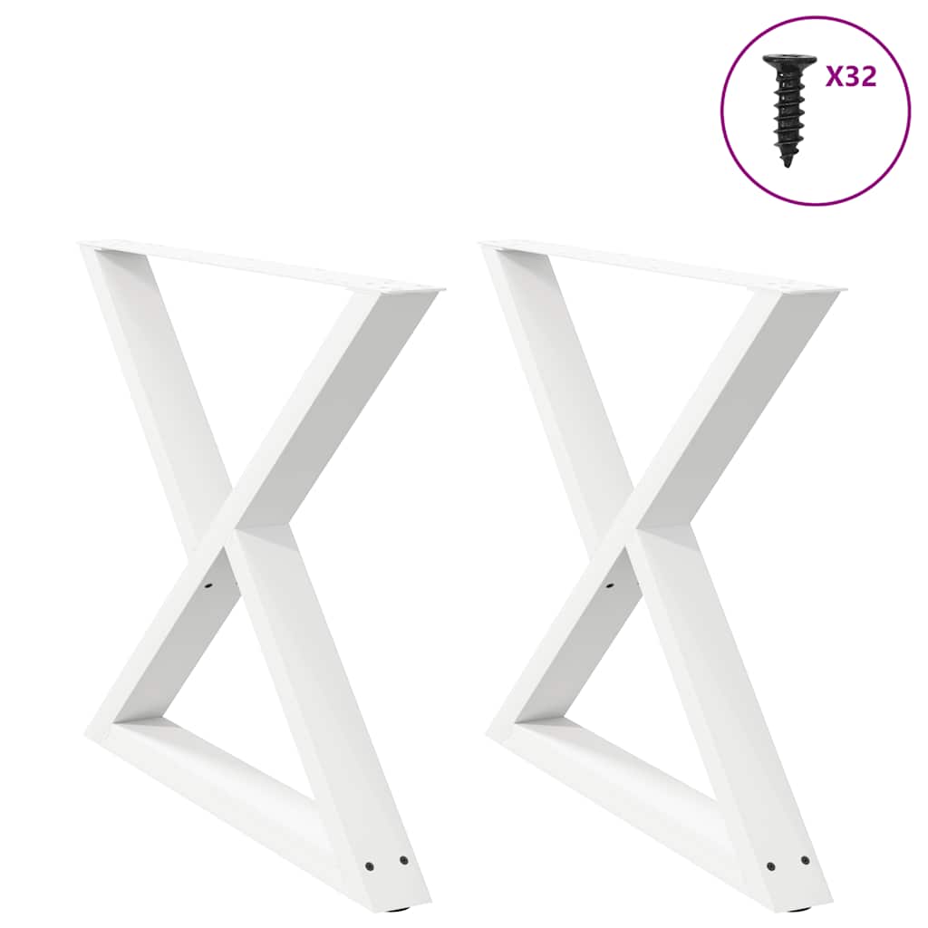 Nogi do stołu jadalnego 2 szt. Białe 90x(72-73,3) cm Stal vidaXL