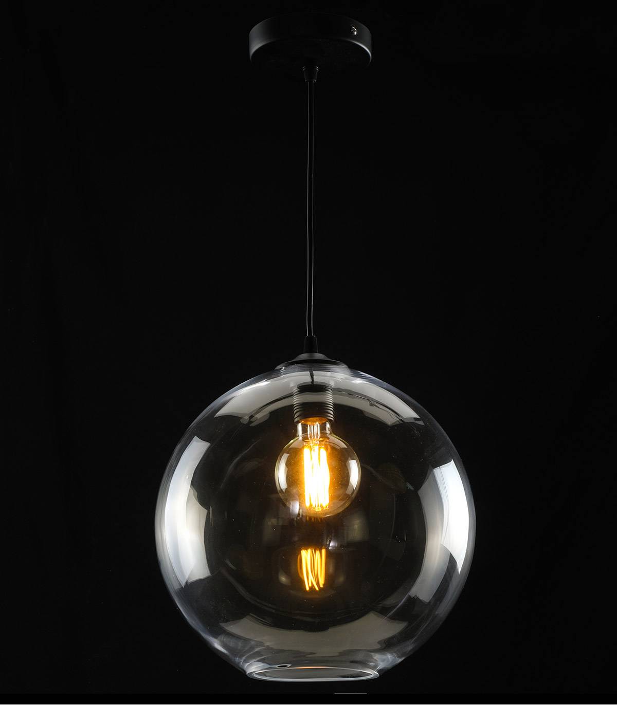 suspension bradford 38 cm transparent, verre, diam. 38 cm, - 5