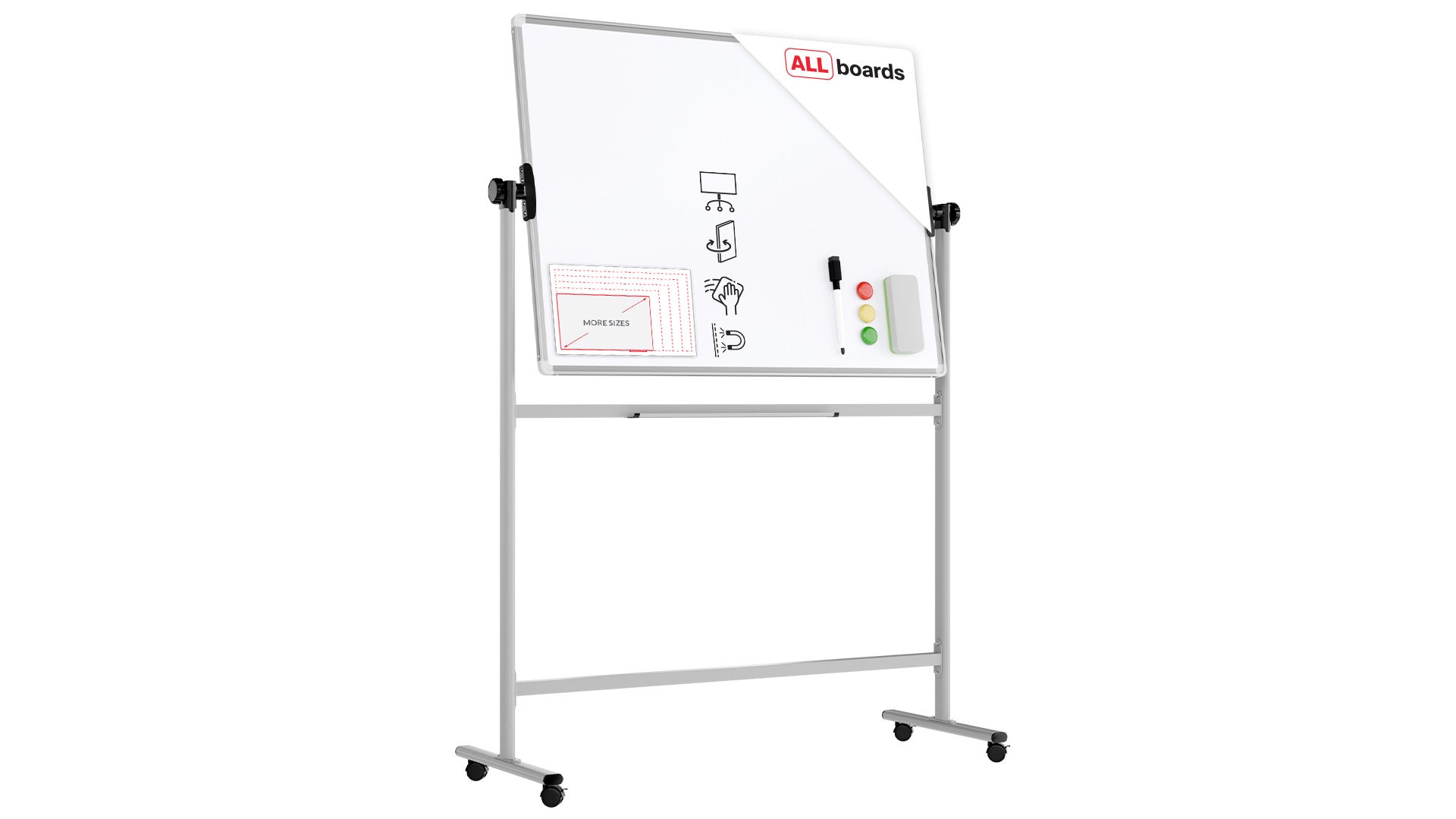 Tableau blanc mobile TM Idea magnétique rotatif double face effaçable à ...
