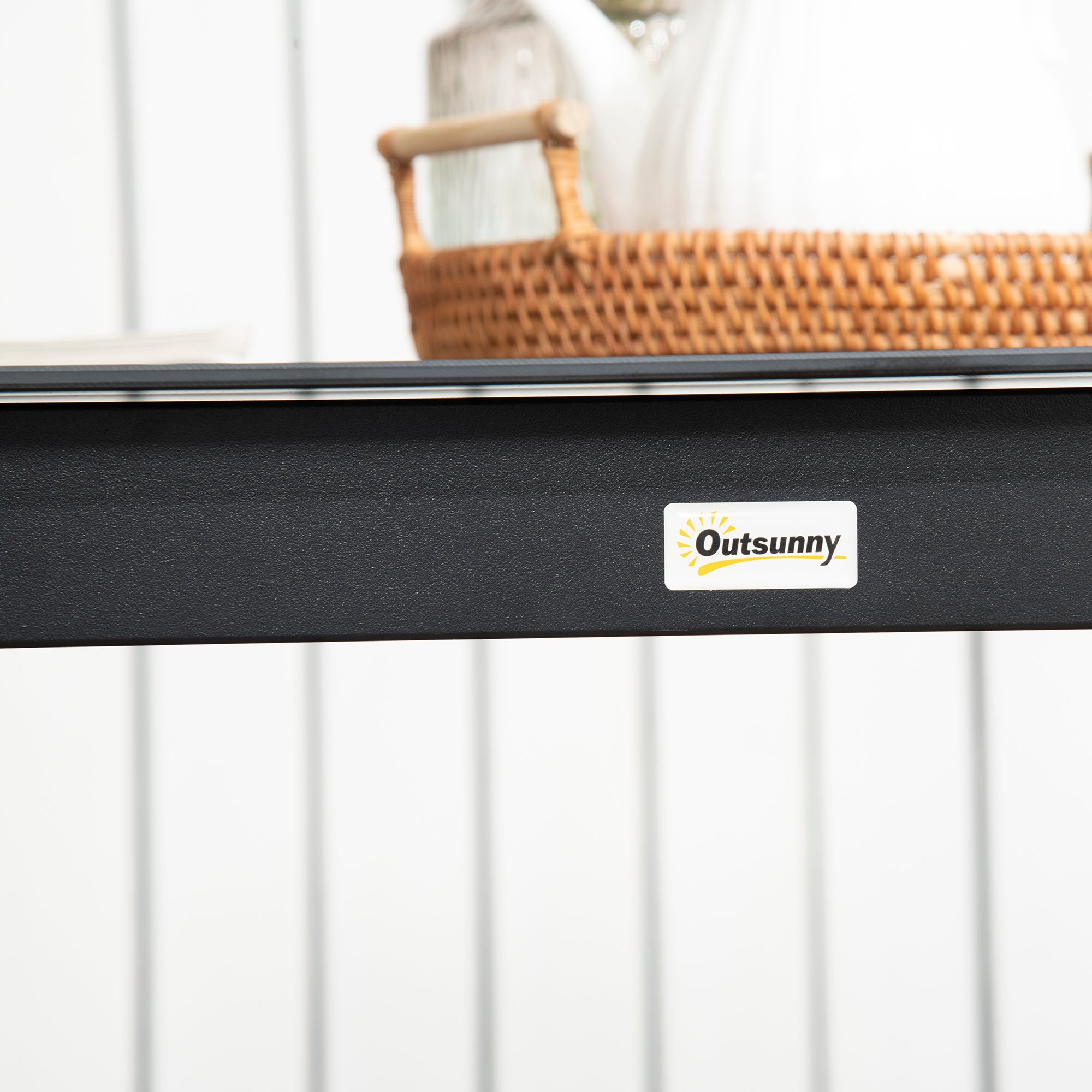 Table de jardin extensible carré en Verre Noir - 8