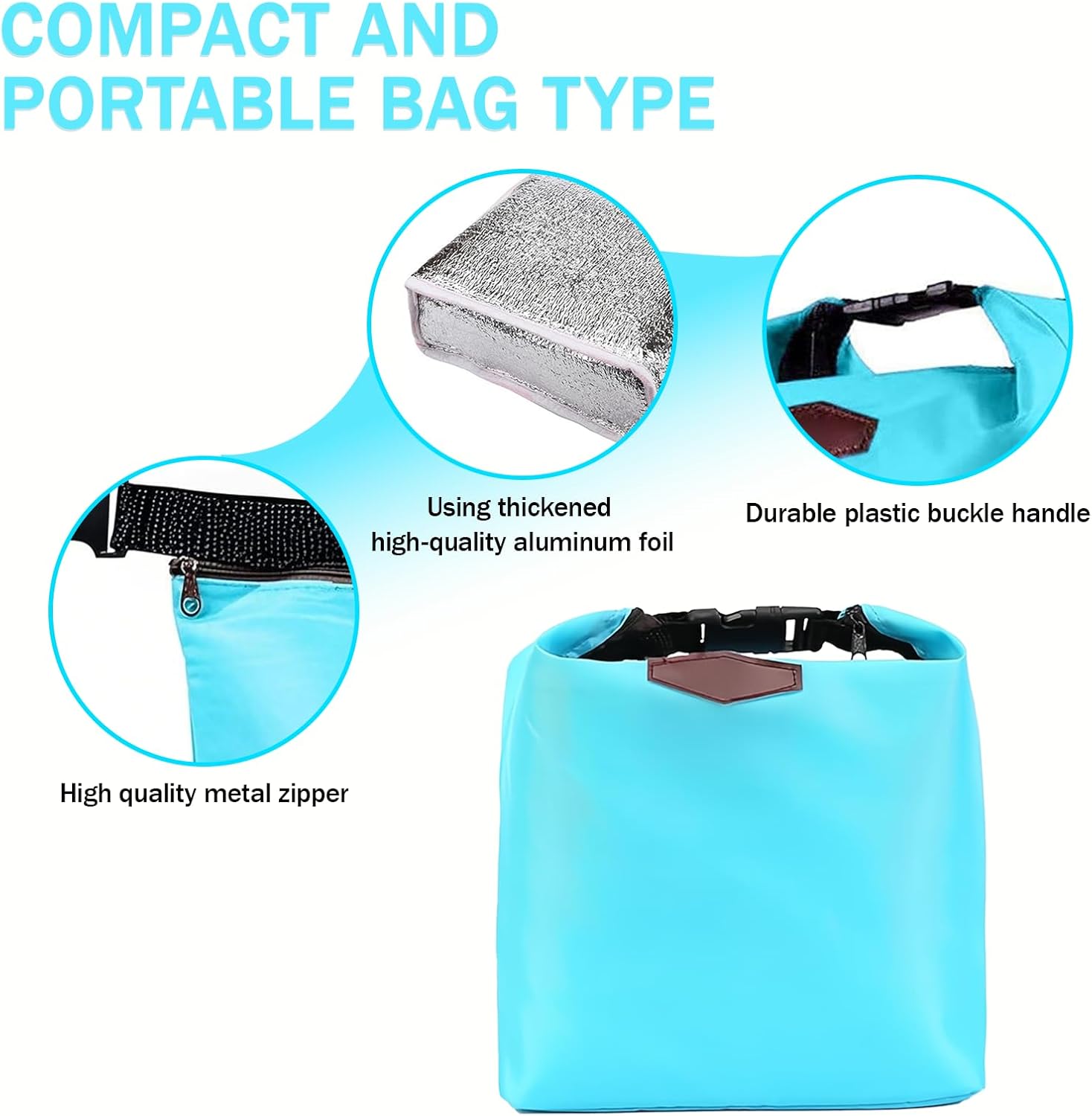 Borsa Termica Piccola 9L – Lunch Bag Isotermica Con Tracolla Regolabile – Frigo Porta Pranzo Per Ufficio E Picnic (Blu)