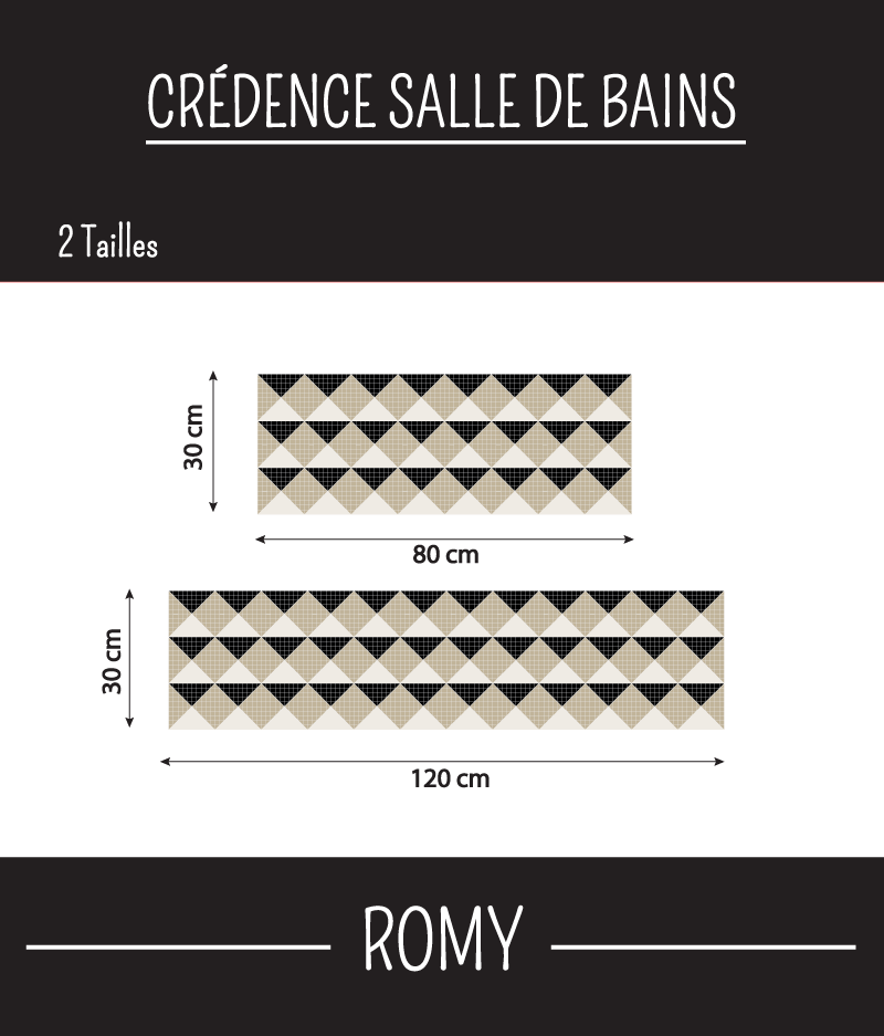 Crédence salle de bain ROMY 80 cm 30 cm Ma Nouvelle Déco - 2