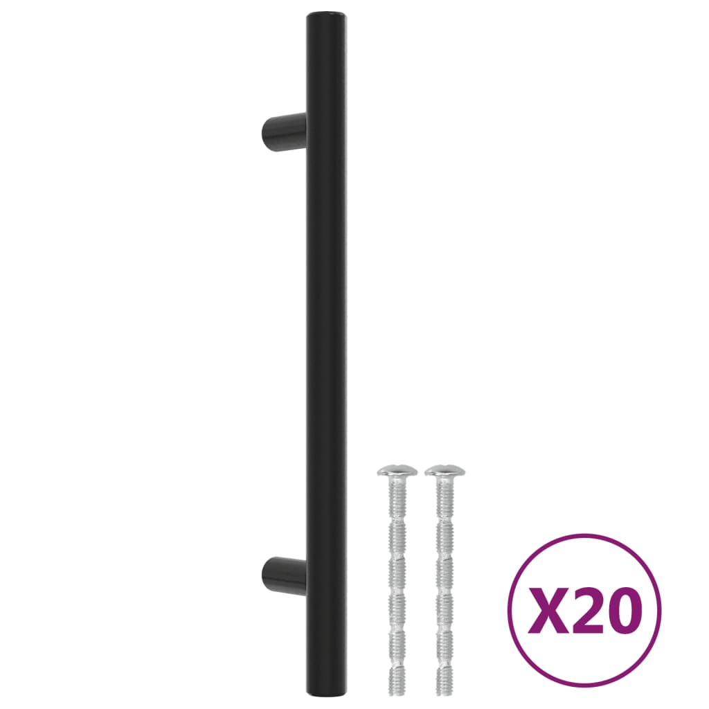 Lot De 2 Poignées Pour Porte En Verre – 20 X 20 Mm – Zamac Noir Mat