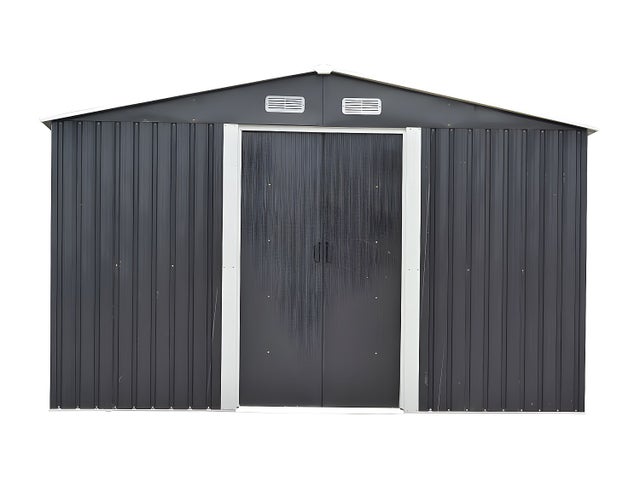 Abri de jardin métal en acier galvanisé gris 12,5 m² - MANSO