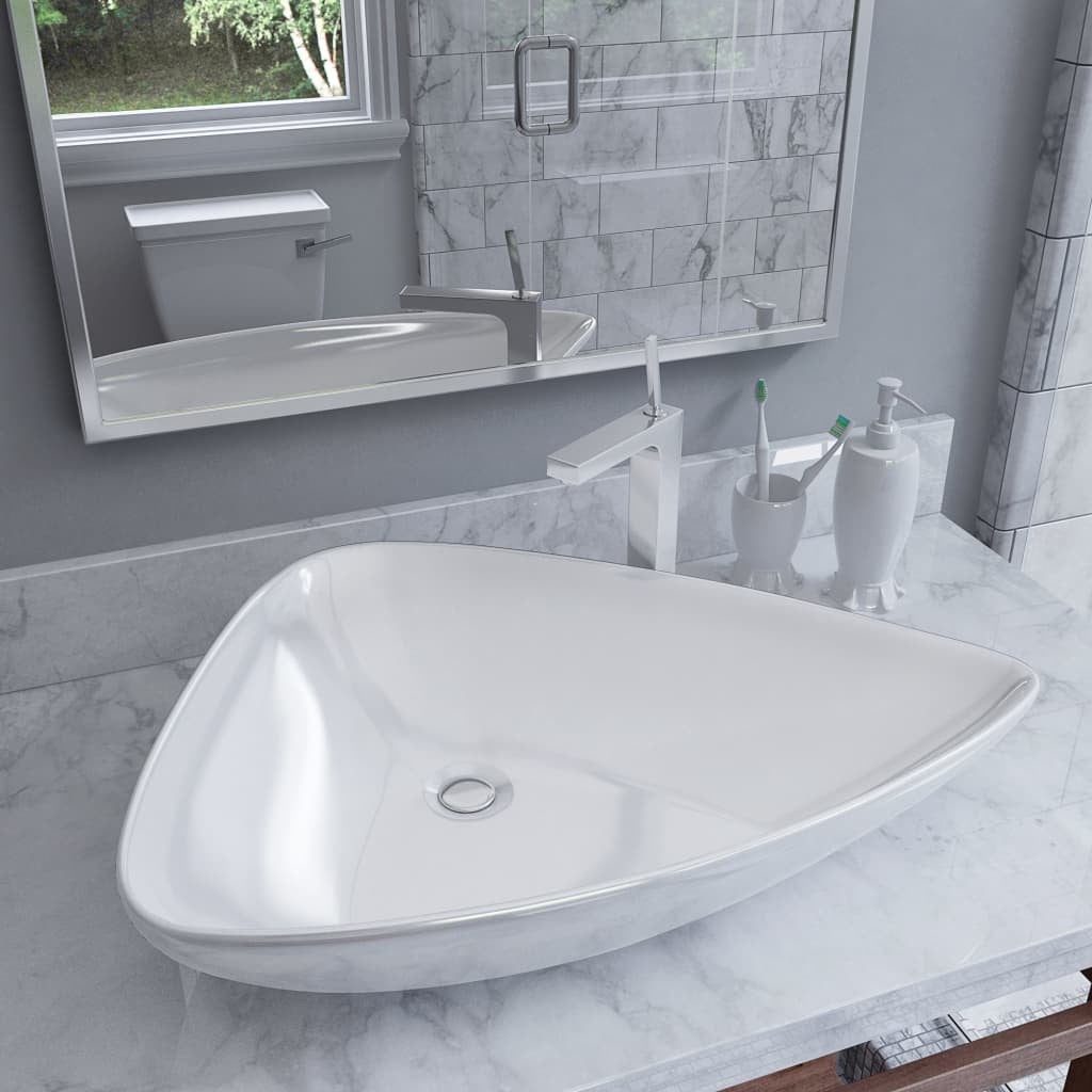 Lavabo de cerámica triangular blanco 645x455x115 mm | Leroy Merlin